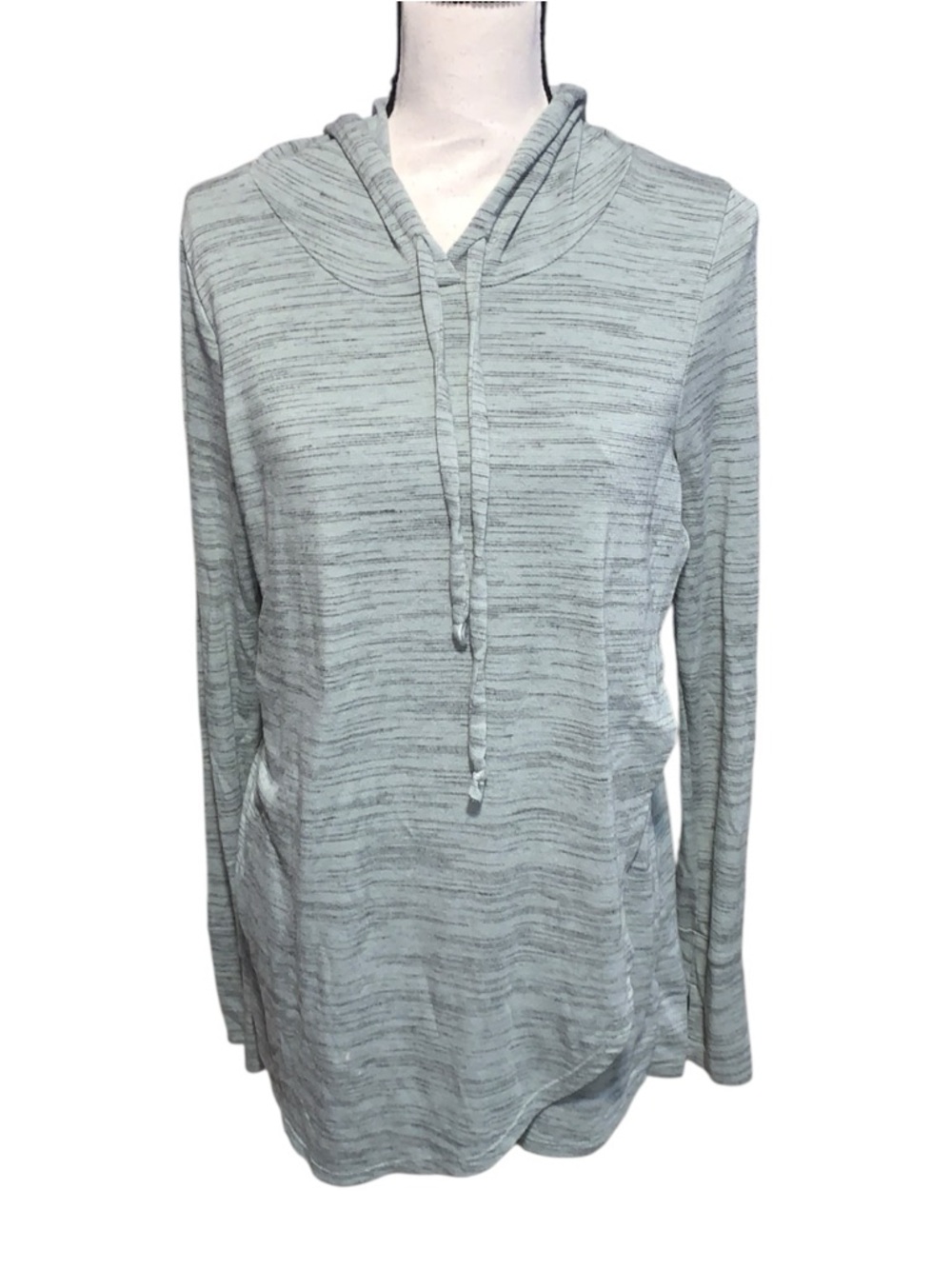Ink Love & Peace Heathered Green Wrap Hoodie Sweatshirt pullover Stretchy